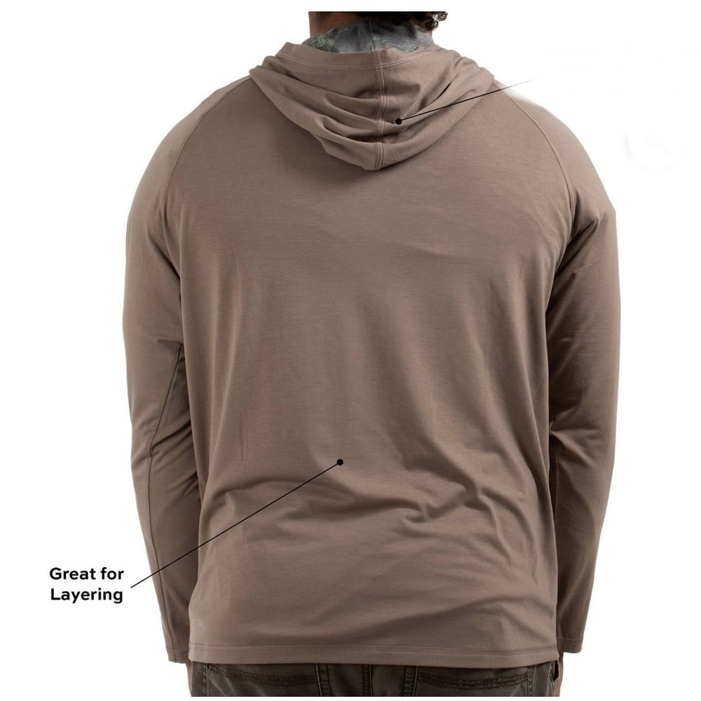 Habit Mens Desert Taupe Lightweight Bamboo Rayon Hoodie Long Sleeve size Medium - Picture 3 of 12
